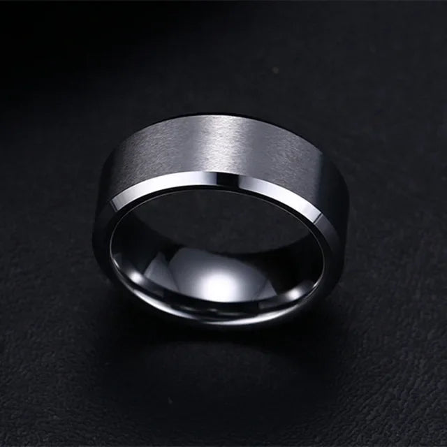 Charm Jewelry Ring for Men Women Stainless Steel Black Ring Wedding Engagement Band Quality Matte Male Jewelry