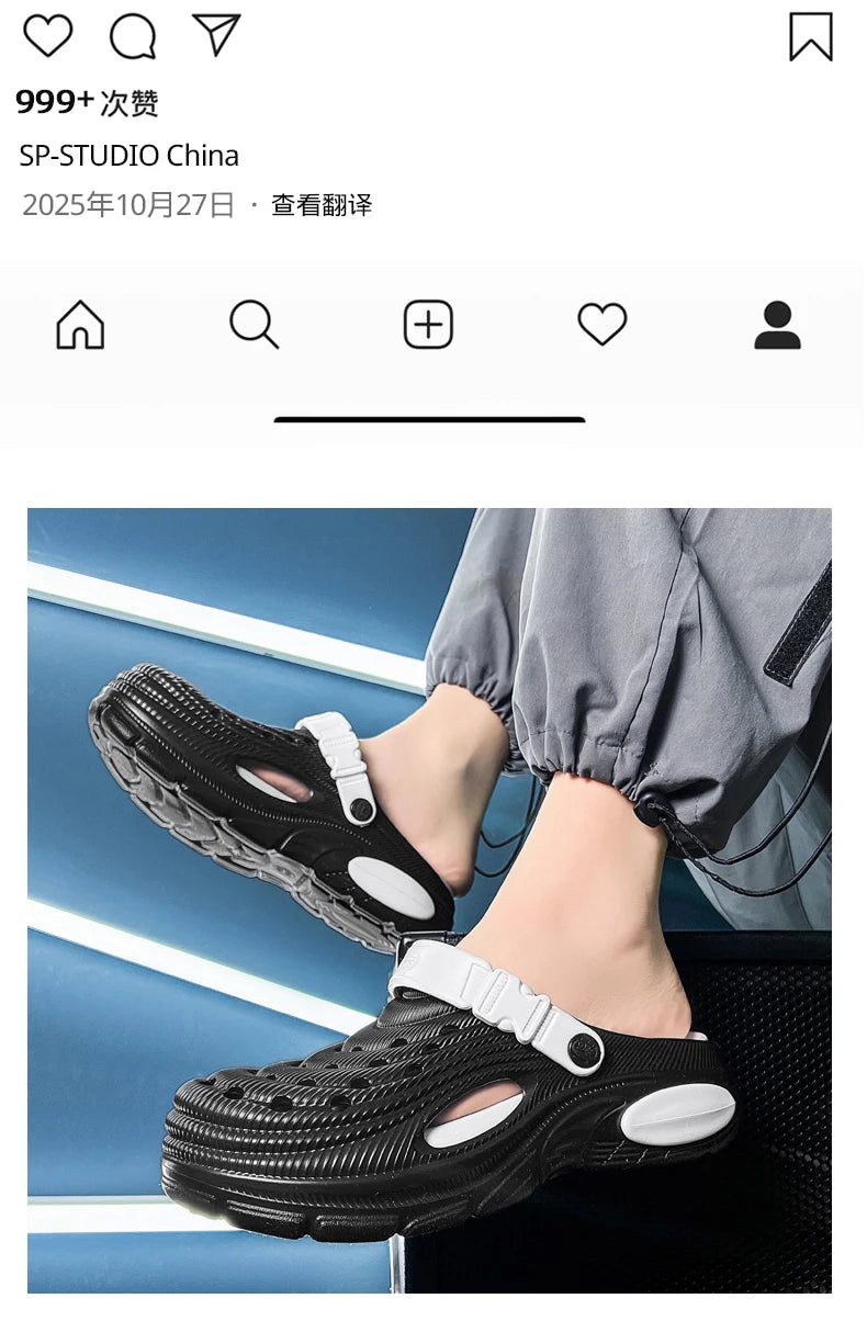 Mens Sandals Thick Bottom Slip Ons Fashion Slippers for Men Casual Clogs Man 2026 New Trendy Beach Shoes Comfortable Garden Shoe