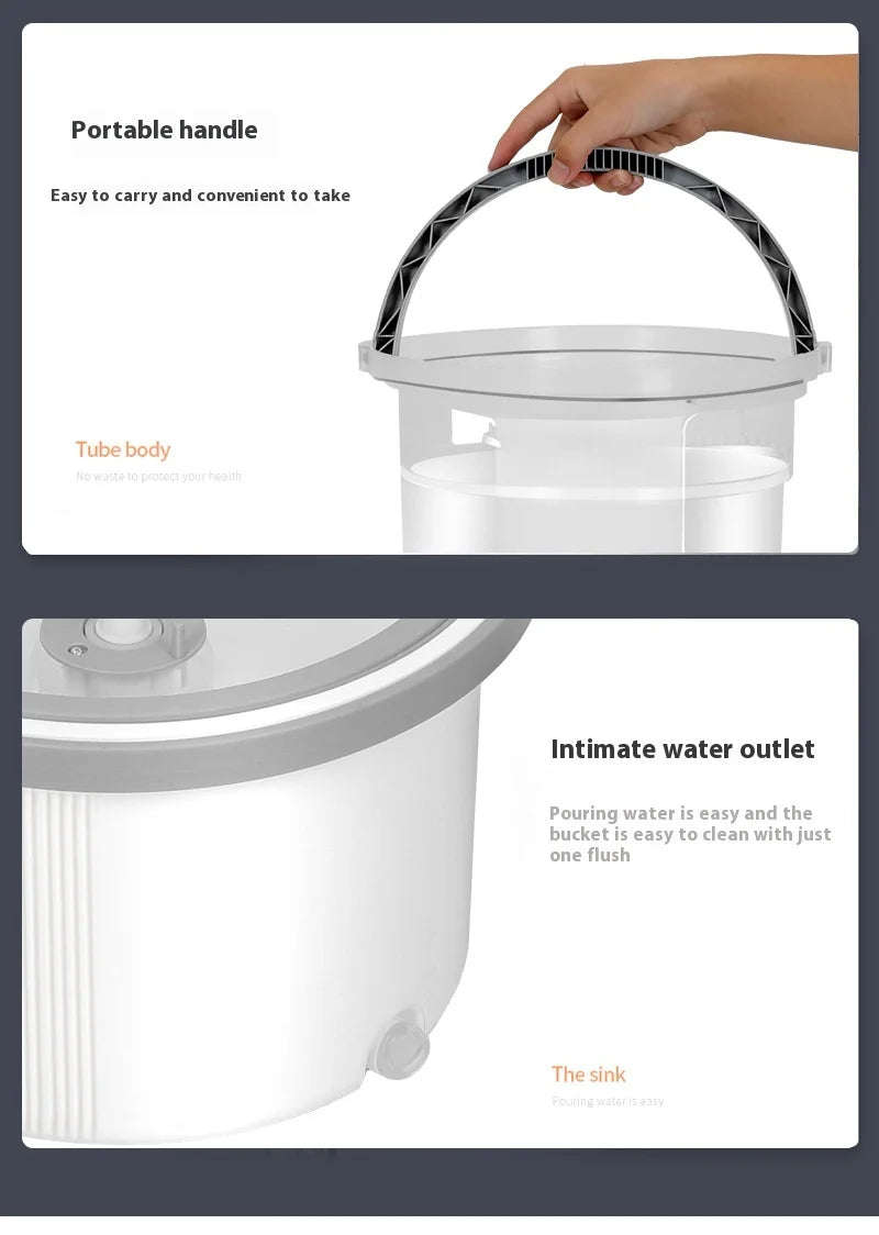 Mops Floor Cleaning Water Separation 360 Spin Mop with Round Bucket Microfiber No Hand-Washing Automatic Dewatering Squeeze
