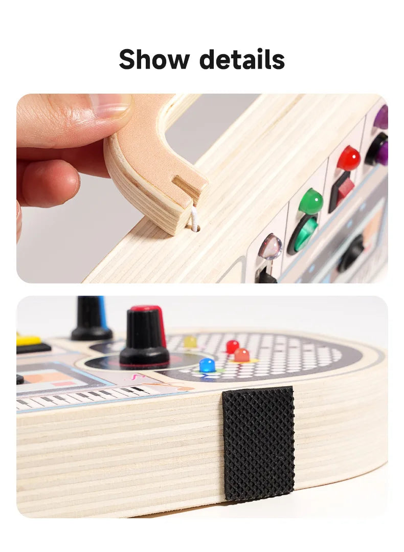 Montessori Busy Board With Switch Control Wooden Toddler Toys Sensory Travel Activities Toys For Kids Puzzle Early Learning Toys