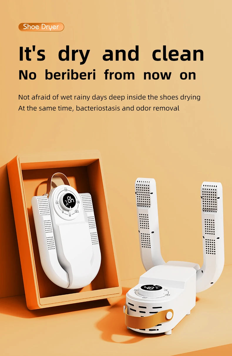 Household Shoe Warmer Heater Quick Drying Deodorizing Sterilizing Shoe Dryer Intelligent Timer Shoe Dryer Adjustable Dryer