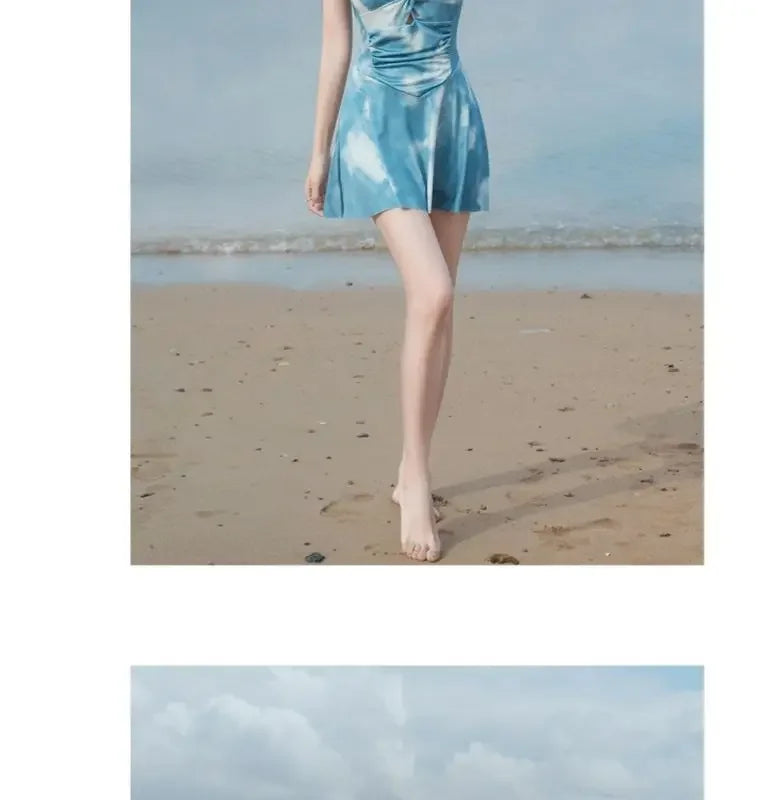 New Swimsuit Women One-piece Boxer-angle Conservative Slim Belly Covering Sexy Pure Desire Hot Spring Plus Size Swimsuit Women