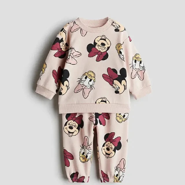 Toddler Suits Cartoon Sweatshirts+Pants Two Piece Set Long Sleeve Outfits Fashion Cartoon Printed Hoodies Sweatpants Outer Wear
