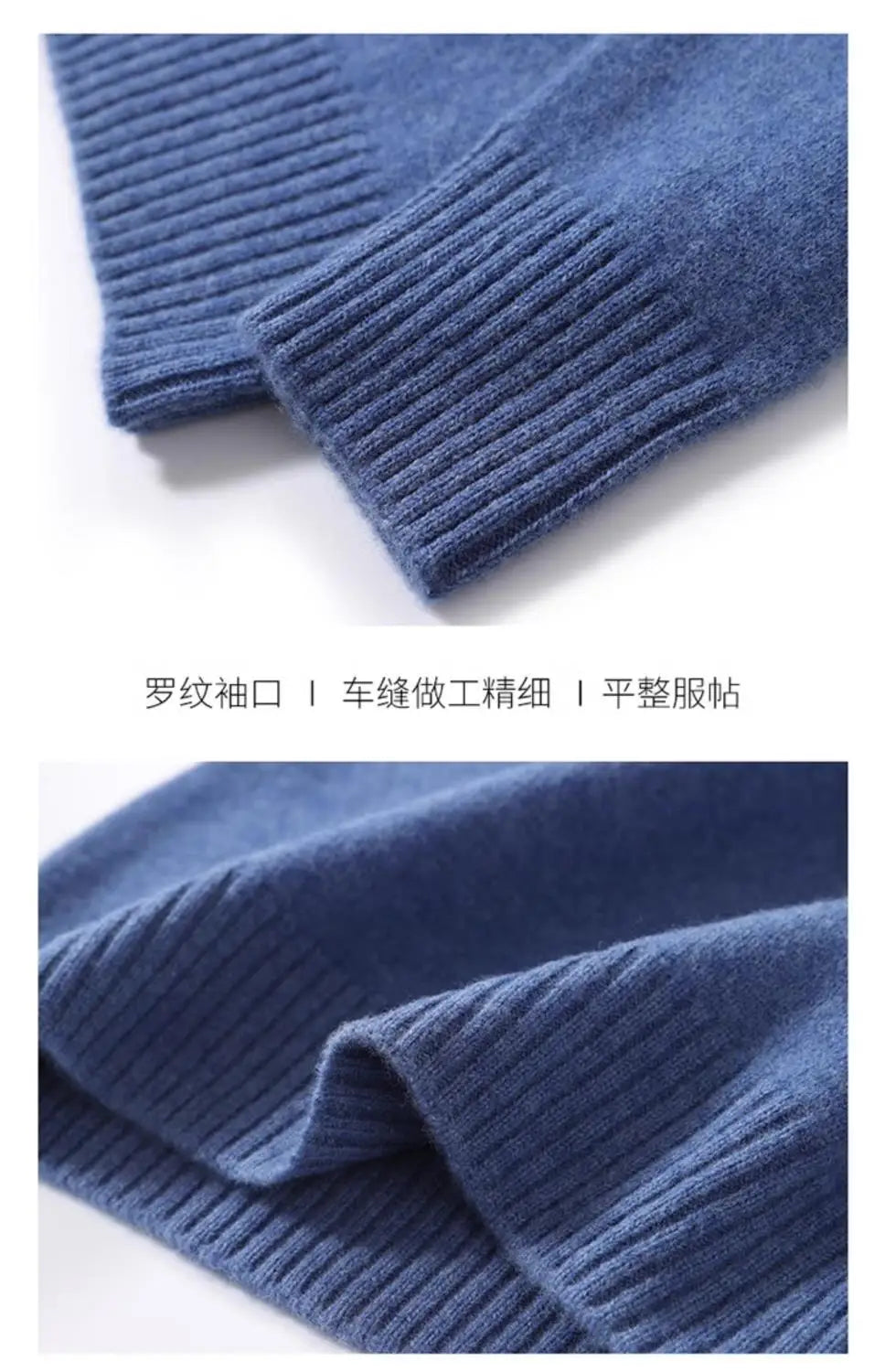 High-neck Men's 100% Pure Cashmere Sweater Autumn Winter Thick and Loose Knitted High-end Base Layer Men's All-cashmere Sweater