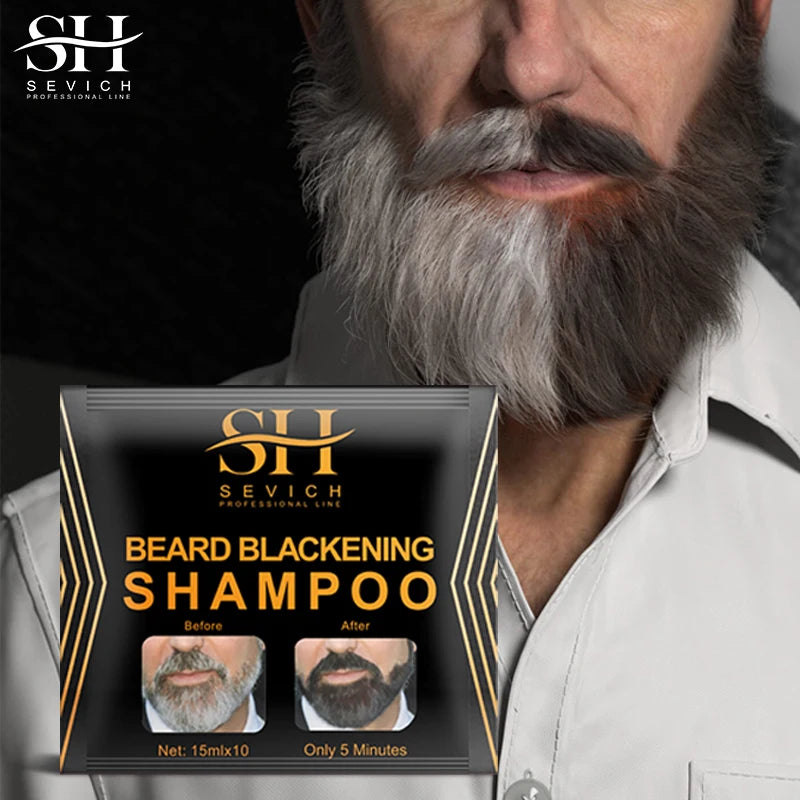 3 Minutes Black Beard Dye Cream Beard Paint Men Beard Coloring Dye Shampoo Natural Beard Cover Fast Permanent Gray Hair Dye