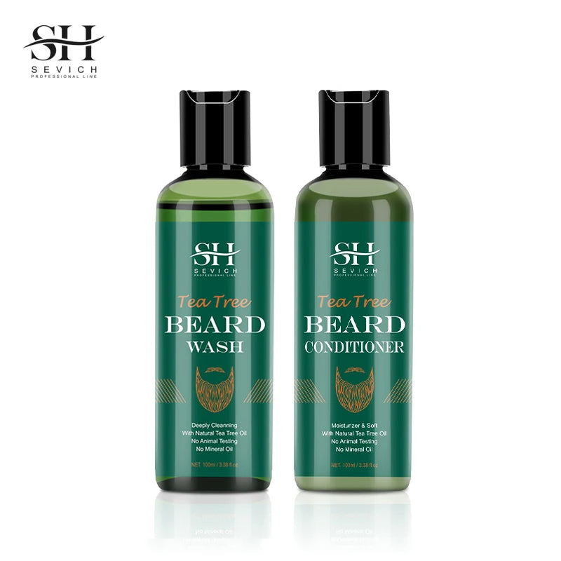 2023 Beard Growth Kit For Men Nourishing Moisturizing Moustache Growth Enhancer Oil Tea Tree Anti Hair Loss Shampoo Beard Care
