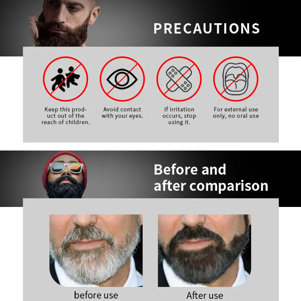 3 Minutes Black Beard Dye Cream Beard Paint Men Beard Coloring Dye Shampoo Natural Beard Cover Fast Permanent Gray Hair Dye