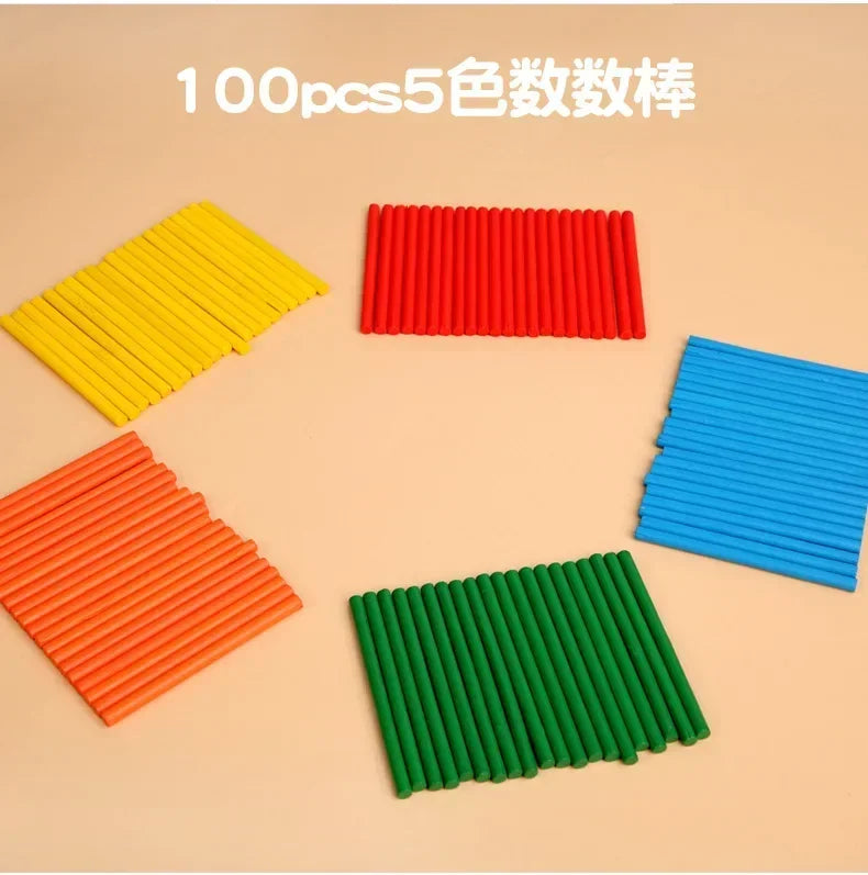 Montessori Math Toys For Children Kids Early Educational Toys Counting Wooden Sticker Kids Number Cognition Birthday Gift