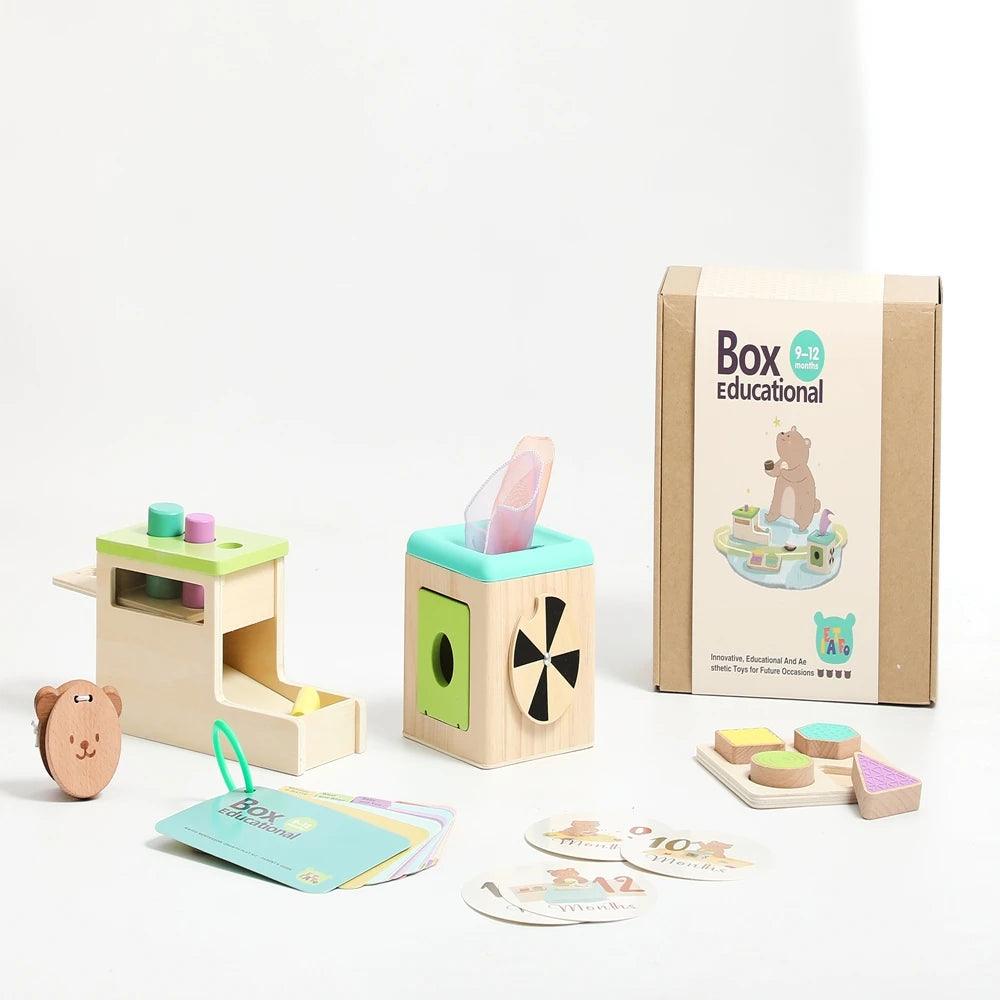 8pc Baby 0 12 Months Toy Wooden Montessori Toy Children Creative Games Toy Kids Early Education Hand Brain Sense Toys Sets Gift