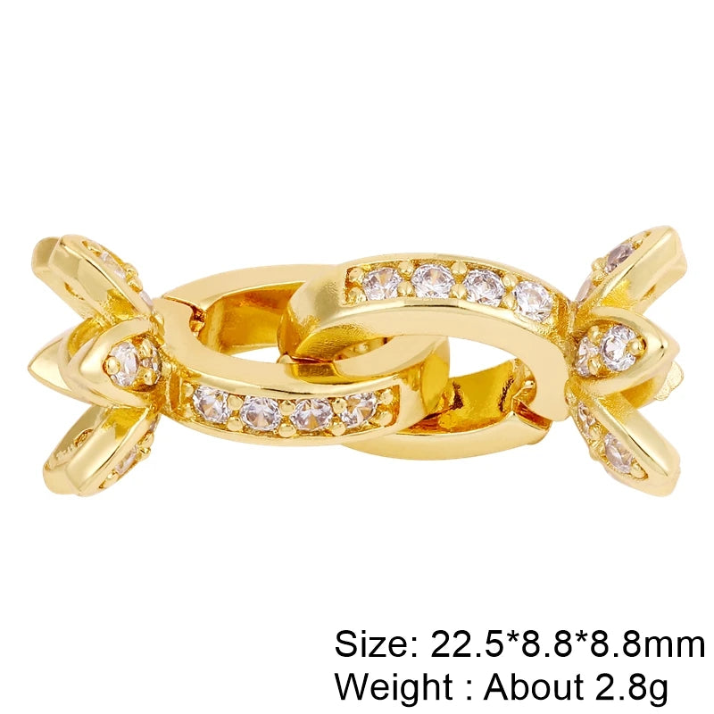 Juya 18K Gold Silver Plated Decoration Accessories Fastener Closure Pearls Clasps Lock For DIY Needlework Beads Jewelry Making