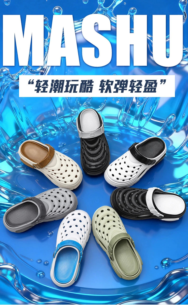 Mens Sandals Thick Bottom Slip Ons Fashion Slippers for Men Casual Clogs Man 2026 New Trendy Beach Shoes Comfortable Garden Shoe