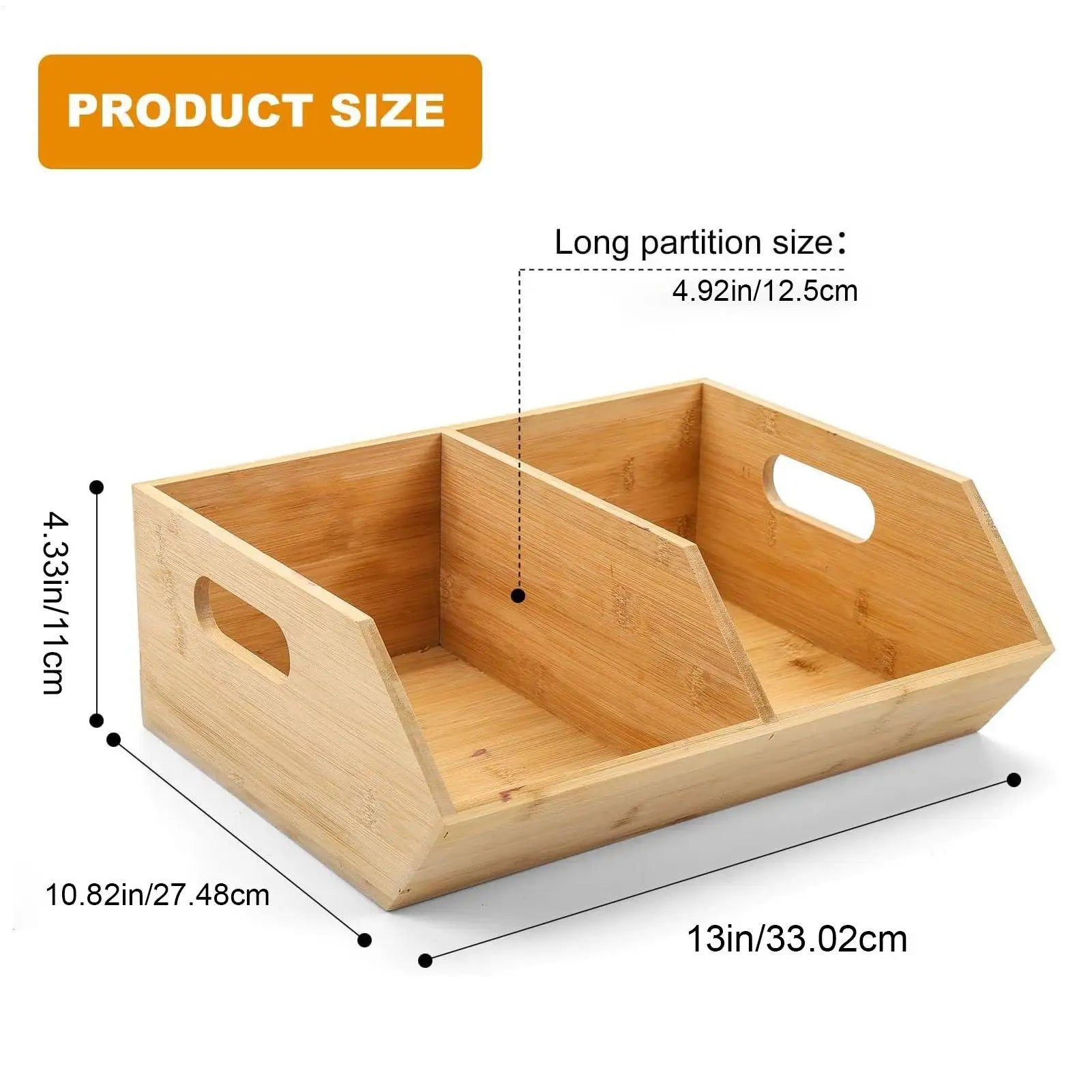 Pantry Organizer Bins Stackable Wooden Container Storage Pantry Bins for Kitchen Bathroom Food Snack Potato Onion Home