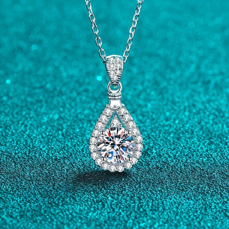 Necklace for Woman Wedding Fine Jewely with 925 Sterling Sliver Plated 18k White Gold Necklace