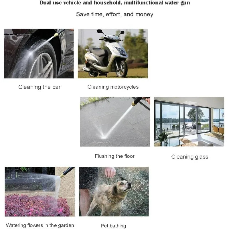High Pressure Water Gun Car Washing Garden Watering Hose Nozzle Sprinkler Foam Jug Water Faucet Joint Quick Connector