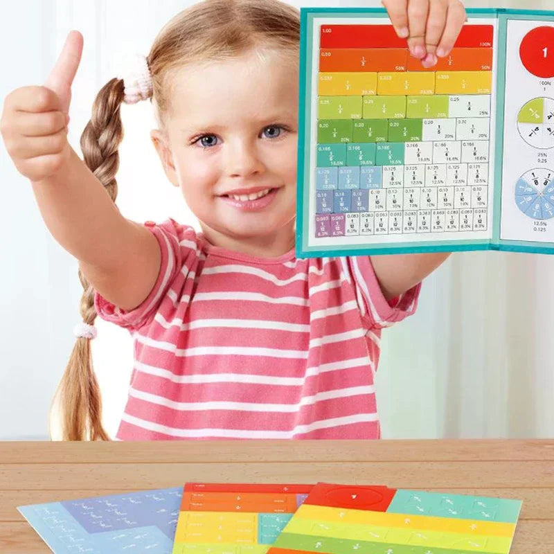 Montessori Magnetic Fraction Learning Math Toys Montessori Arithmetic Teaching Aids Wooden Book Educational Toys for Children