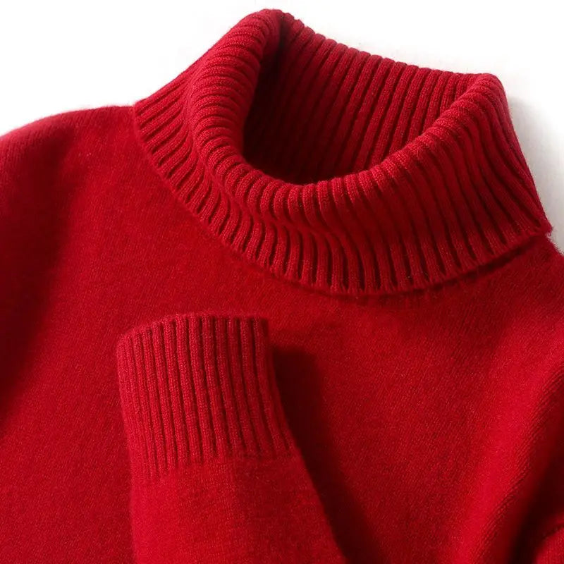 High-neck Men's 100% Pure Cashmere Sweater Autumn Winter Thick and Loose Knitted High-end Base Layer Men's All-cashmere Sweater