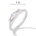 CHARMING Luxury Pure 10K 14K 18K Gold Moissanite Ring Lab Diamond Marquise Cut for Men Women Engagement Party Fine Jewelry Gifts