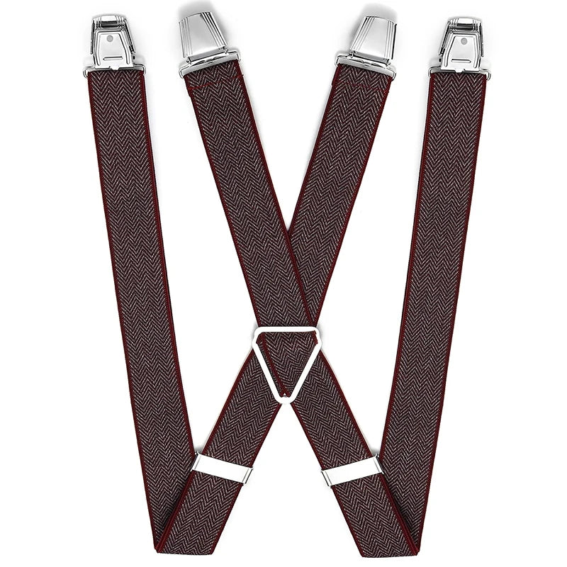 British High-End Adult Trousers with Elastic Anti-Slip Adjustable Suspenders