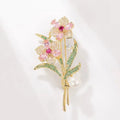 Exquisite Sparkling Crystal Rhinestone Flower Pearl Brooches For Women Clothing Coat Jewelry Accessries Gifts