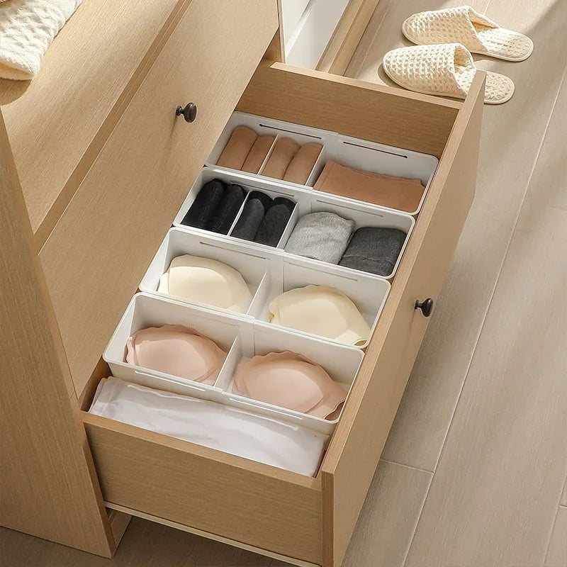 Kitchen Telescopic Drawer Organizer Cabinets Tableware Classified Storage Box with Partitions Multifunctional Storage basket