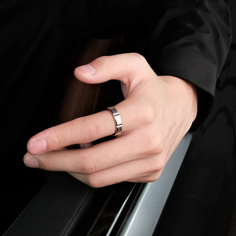 Rings For Men Original Fashion Male Classic 5mm Fine Jewelry Narrow Wedding Engagement Jewelry,Engraving