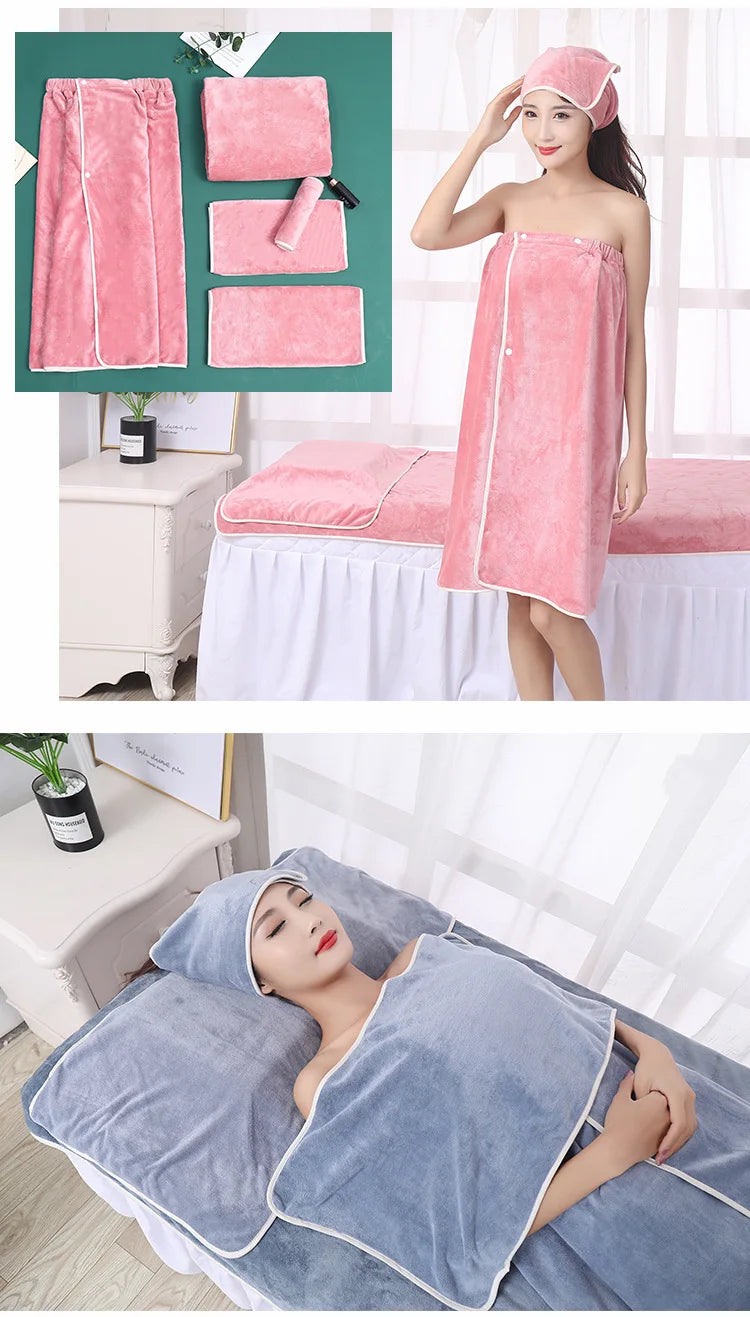 Luxury Towel Set For Hair Face Body Beauty Clinic Aesthetic Salon Spa Towels Cosmetics Makeup Studio Turban Bath Towel