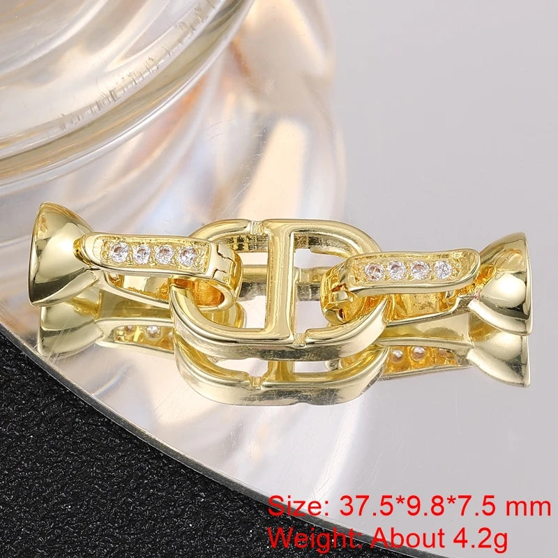 Juya 18K Gold Silver Plated Decoration Accessories Fastener Closure Pearls Clasps Lock For DIY Needlework Beads Jewelry Making