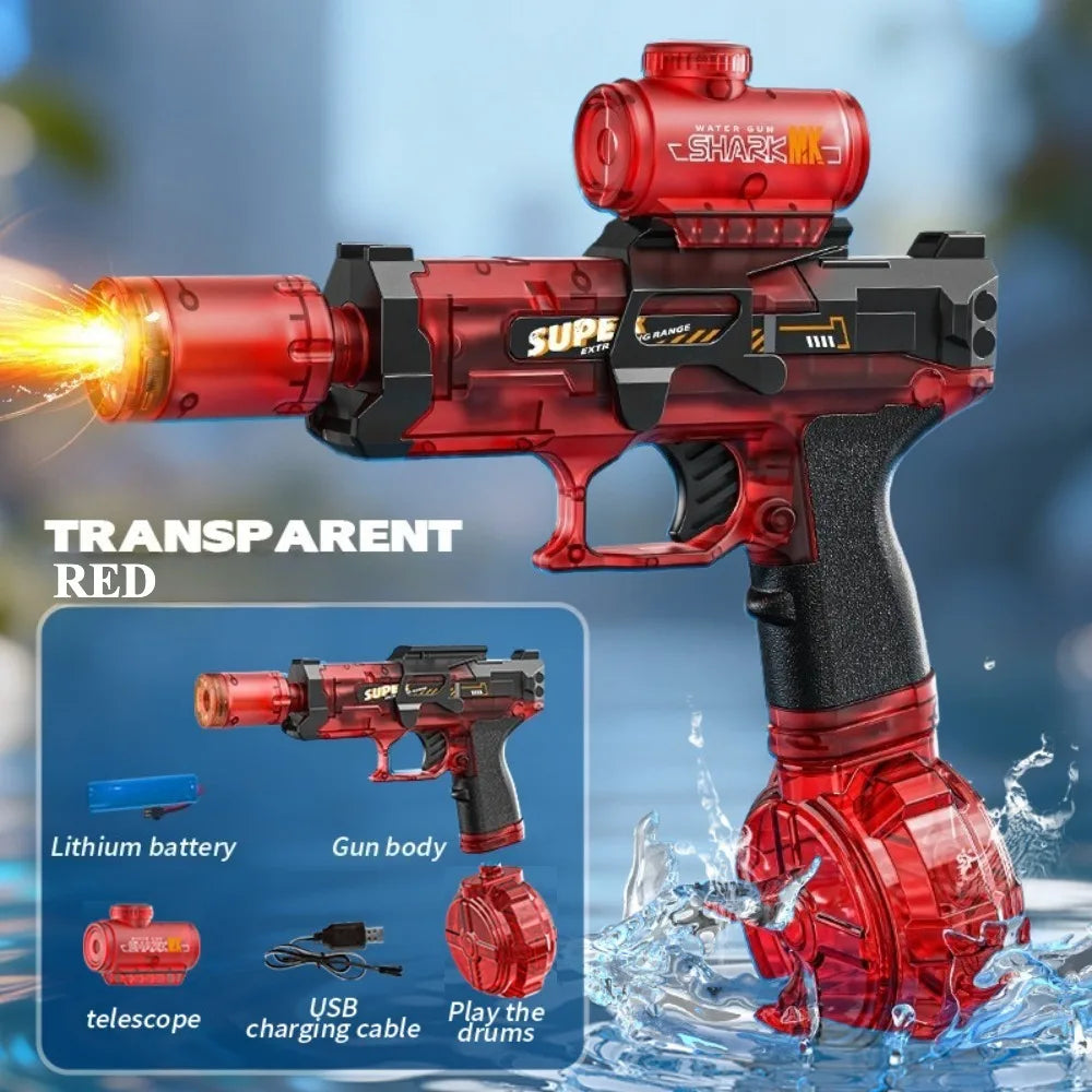 Powerful Electric Water Gun Full Continuous Shooting with Sensor Led Lights Outdoor Beach Water Battle Game for Children