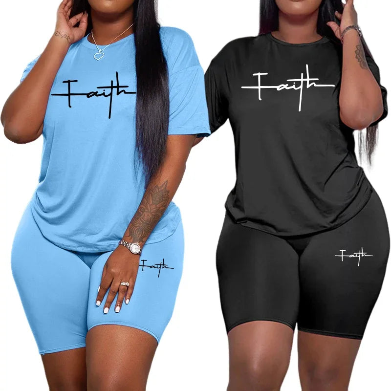 Woman Clothing Summer Women Tracksuit New Quality Casual Two Piece Set for T-Shirts O-Neck Shorts Daily Short Sleeve Hot Sales