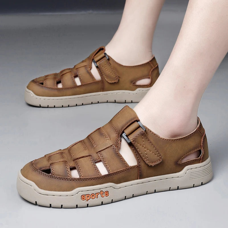 Mens Sandals Fashion Flat Comfort Lightweight Hollow Out Walking Shoes Summer Daily Commuting Casual Breathable Sports Sandals