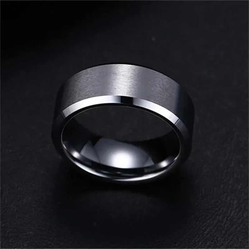 Charm Jewelry Ring for Men Women Stainless Steel Black Ring Wedding Engagement Band Quality Matte Male Jewelry