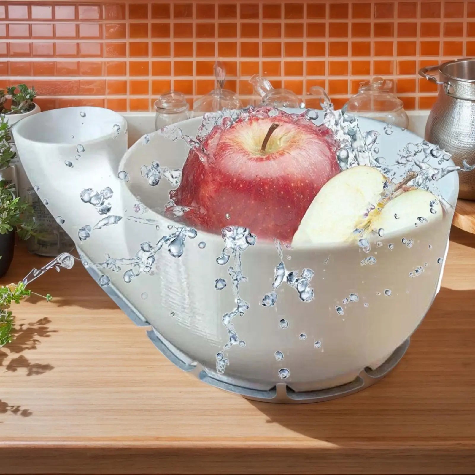 Portable Fruit Wash Bowl Multipurpose Food Washing Spinner Fruit and Vegetable Washing Basket for Home Kitchen Outdoor Picnics