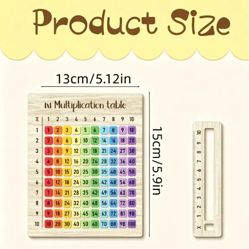 NEW Natural Wood Multiplication Chart Board Montessori Educational Toy for Children Arithmetic Practice Homeschool Teaching Aid