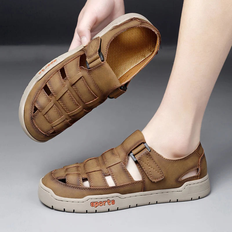 Mens Sandals Fashion Flat Comfort Lightweight Hollow Out Walking Shoes Summer Daily Commuting Casual Breathable Sports Sandals