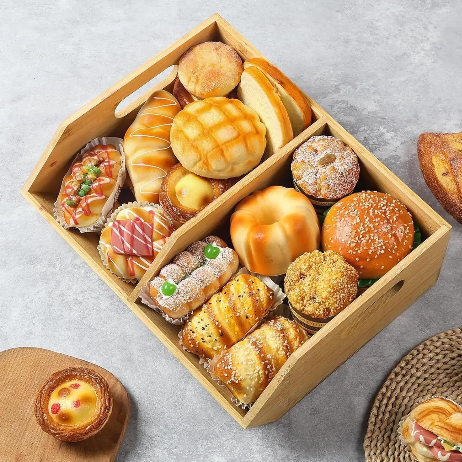 Pantry Organizer Bins Stackable Wooden Container Storage Pantry Bins for Kitchen Bathroom Food Snack Potato Onion Home