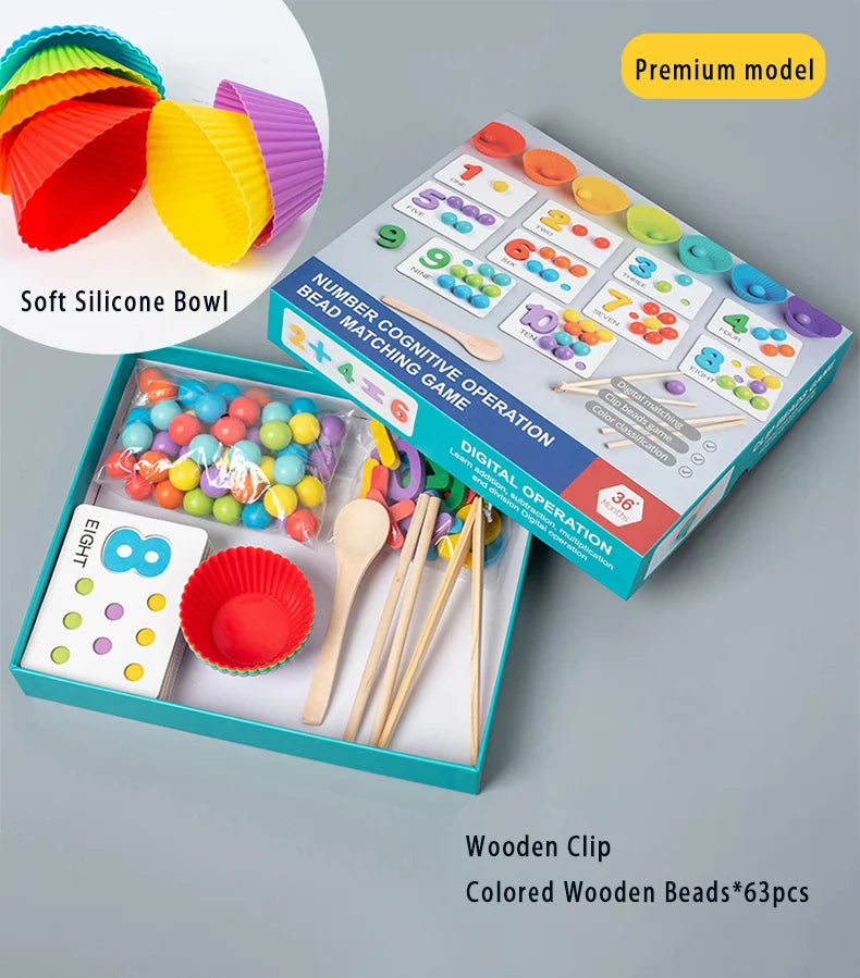 Children's math teaching aids, baby number cognition, arithmetic matching, educational early education toys, Montessori teaching