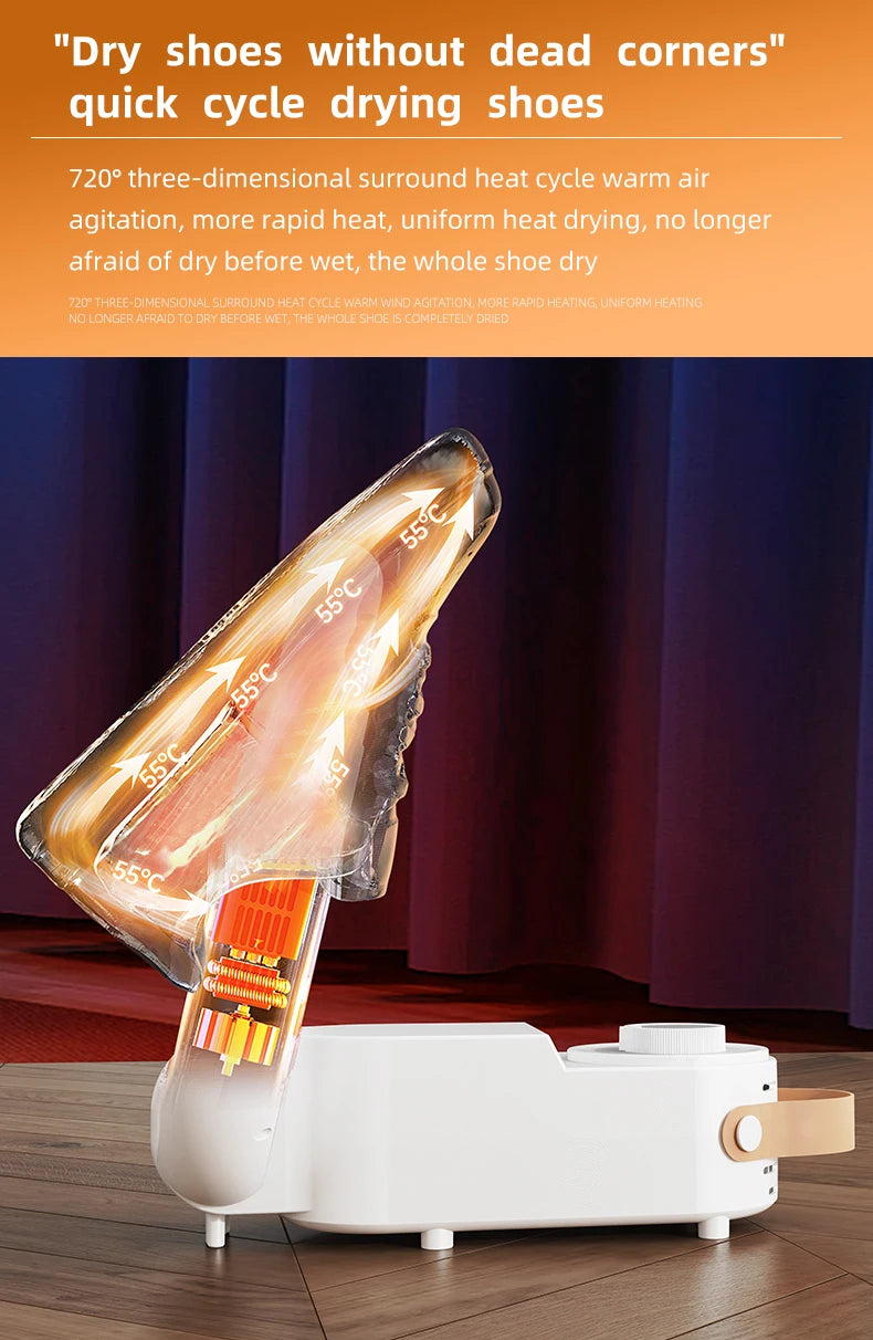 Household Shoe Warmer Heater Quick Drying Deodorizing Sterilizing Shoe Dryer Intelligent Timer Shoe Dryer Adjustable Dryer