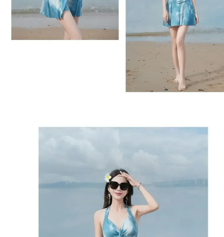 New Swimsuit Women One-piece Boxer-angle Conservative Slim Belly Covering Sexy Pure Desire Hot Spring Plus Size Swimsuit Women