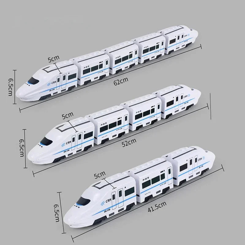 Kids DIY Simulation High Speeds Railway Train Toy Car Electric Sound Light Model Train Educational Toys Boys Girls Gift Birthday