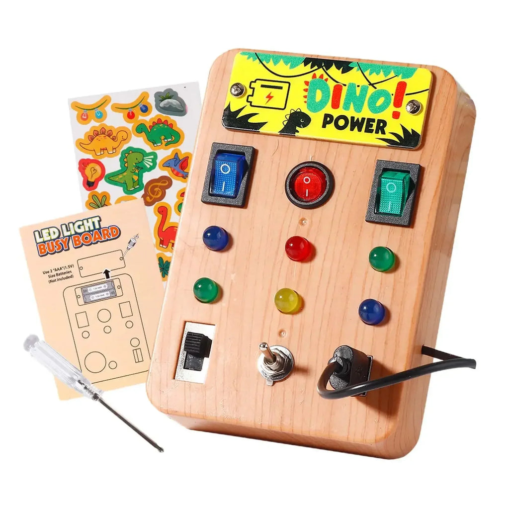 Children's Montessori LED light busy board simulation switch power board light button intelligence early education learning toys