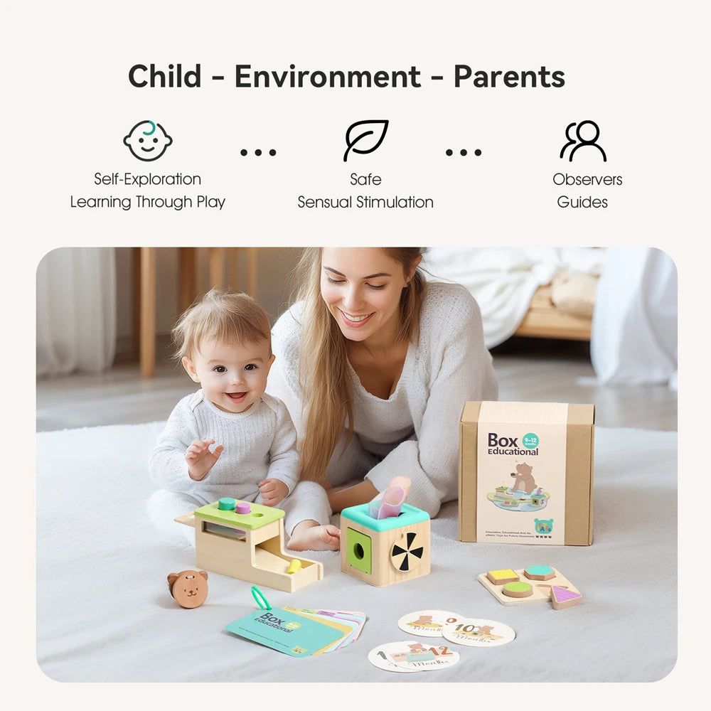 Montessori Wooden Toys Set Exercise The Hand-Eye Coordination Logic Ability Of Children Months 9-12Early Childhood Games Gifts