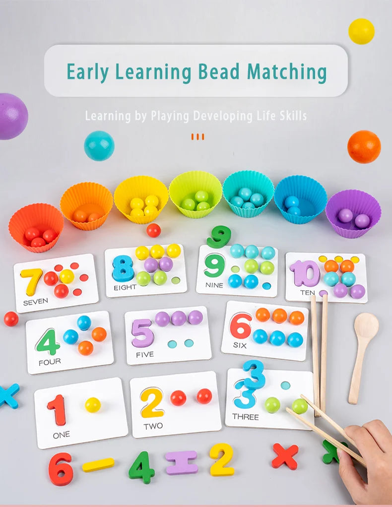 Children's math teaching aids, baby number cognition, arithmetic matching, educational early education toys, Montessori teaching