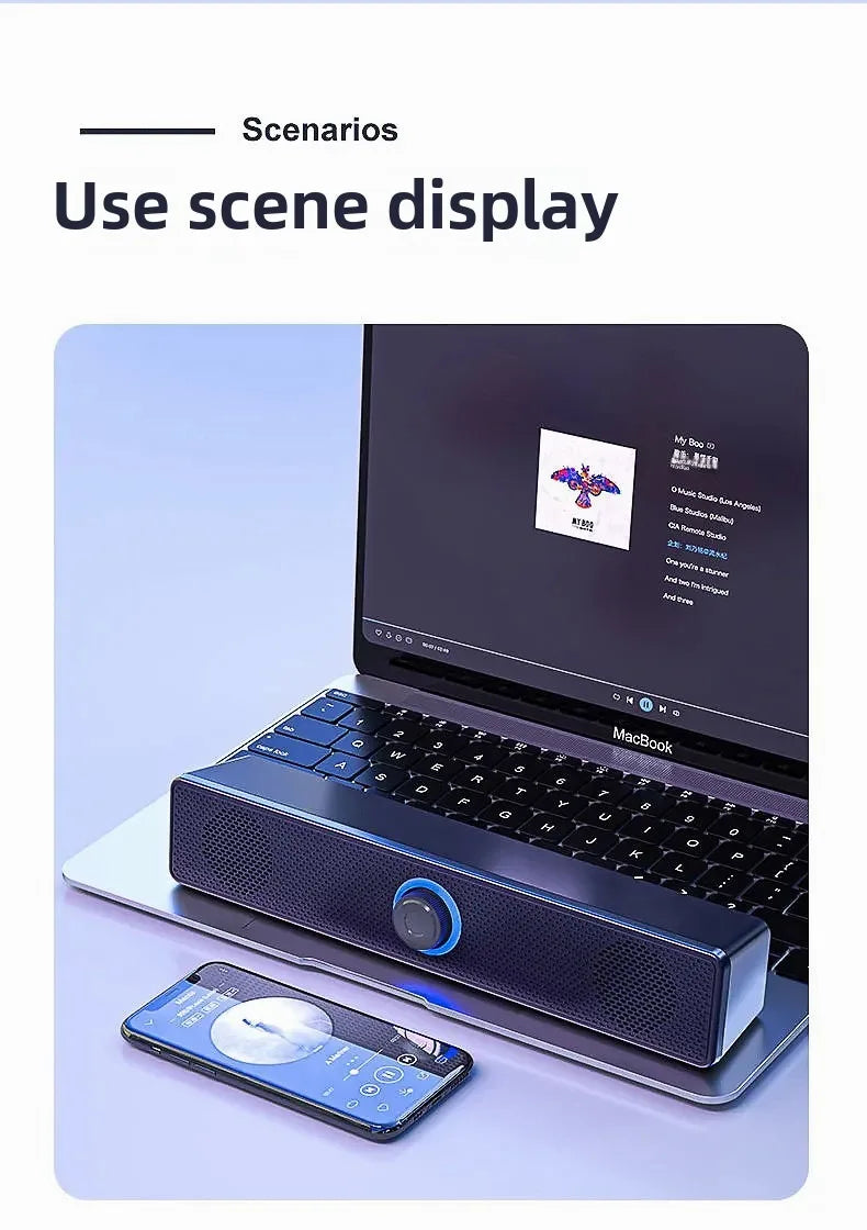 Bluetooth Computer Speaker Desktop PC Speakers Wireless Wired Soundbar Stereo Subwoofer for Laptop PC AUX 3.5mm Loudspeaker