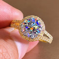 14K Gold 3ct Lab Diamond Ring 925 sterling silver Bijou Engagement Wedding band Rings for Women Bridal Birthday Party Jewelry