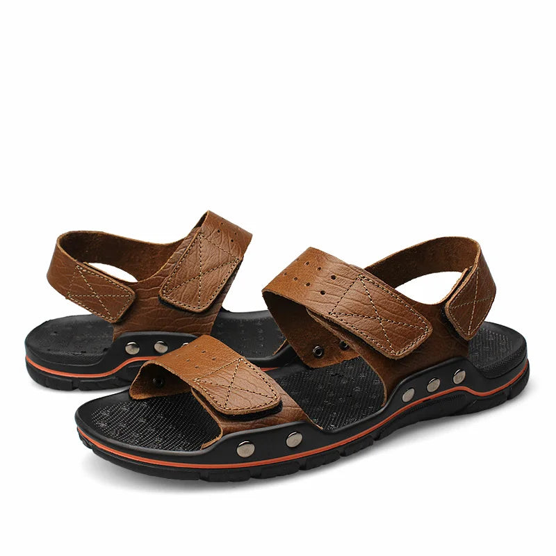 Men's New Summer Breathable Men's Sandals Fashion Trend Beach Shoes Slippers Sandals Mens Sandals Summer Genuine Leather Sandals