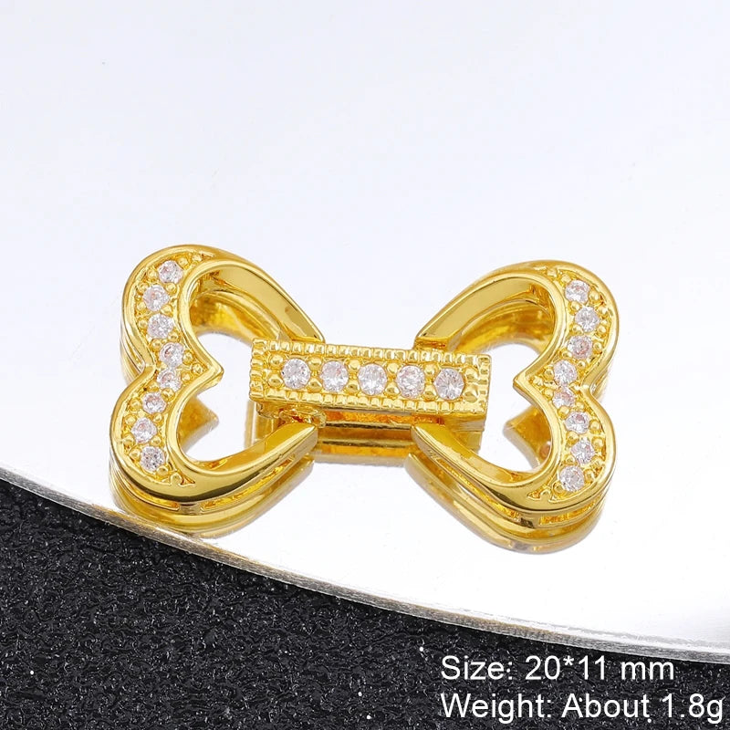 Juya 18K Gold Silver Plated Decoration Accessories Fastener Closure Pearls Clasps Lock For DIY Needlework Beads Jewelry Making