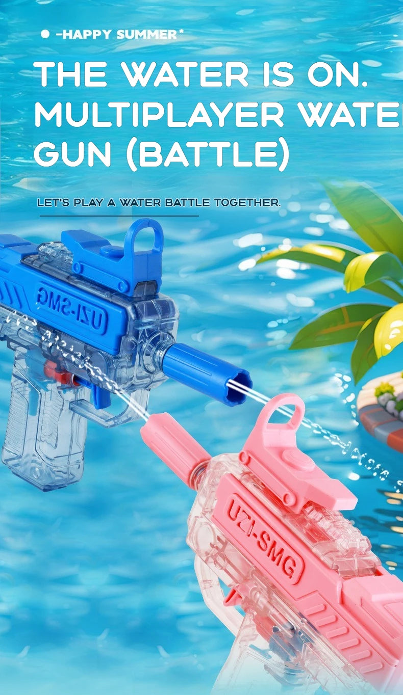 Summer UZI Water Gun non Electric Pistol High-pressure Full Automatic Shooting Water Beach Toy Gun For kid Adult birthday presen