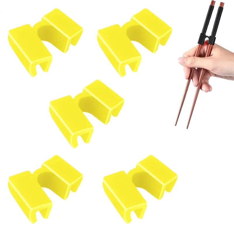 5PCS Training Chopsticks Replaceable Practice Chopsticks Plastic Non Slippery Heat Resistant Training Chopstick Right Left Hand