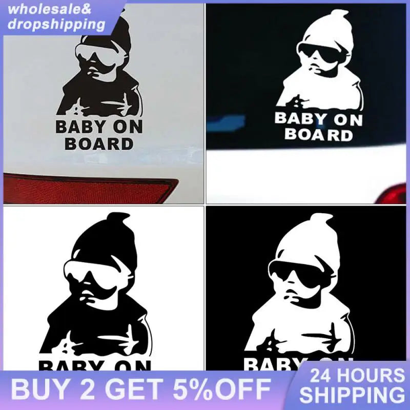 Kids Baby On Board Decals Car Reflective Motorcycle Decal Scratch Resistant Sunscreen Baby On Board Waterproof Car Stickers