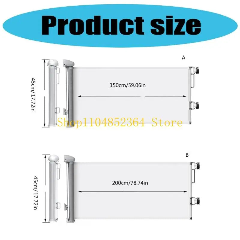 652F Adjustable Baby Staircases Guard Retractable Meshes Baby Gates for Doorways and Openings Household Dog Barrier Enduring